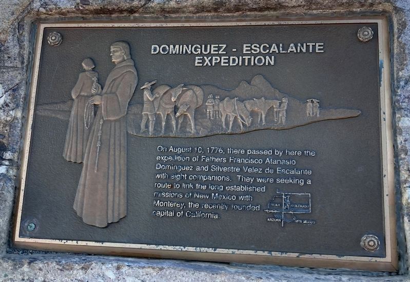 Dominguez-Escalante Expedition Marker. Click for full size. Dominguez-Escalante Expedition Marker image. Click for full size.