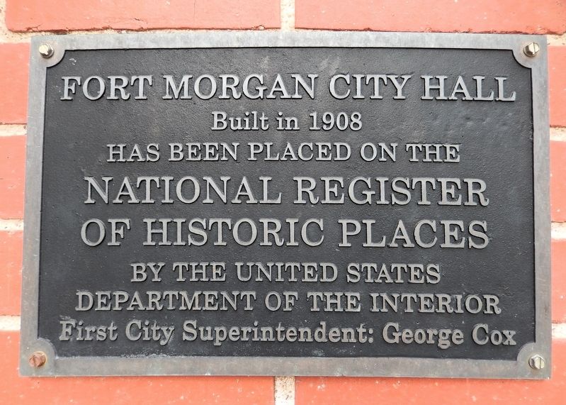 Fort Morgan City Hall Marker image. Click for full size.
