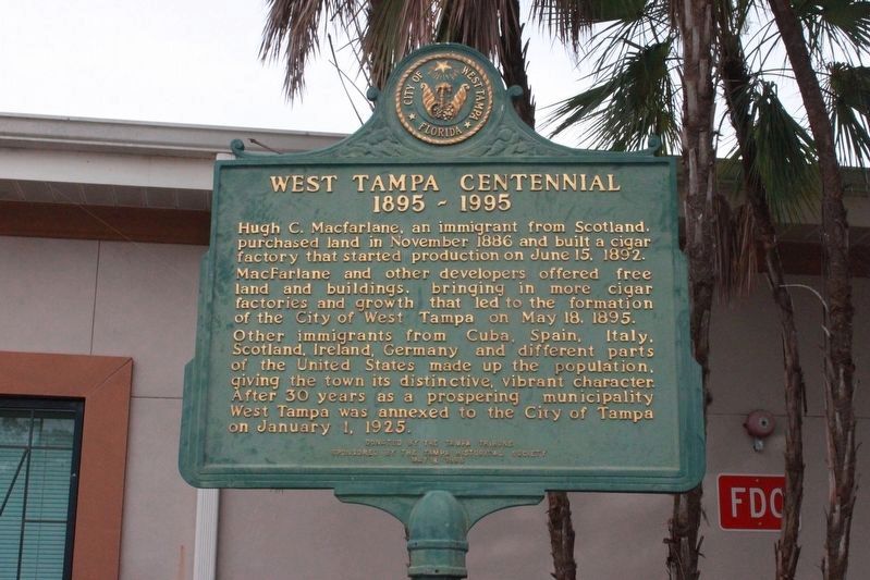 West Tampa Centennial Marker image. Click for full size.