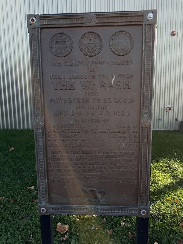 First Through Train Over the Wabash Marker image. Click for full size.