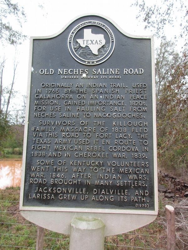 Old Neches Saline Road Marker image. Click for full size.