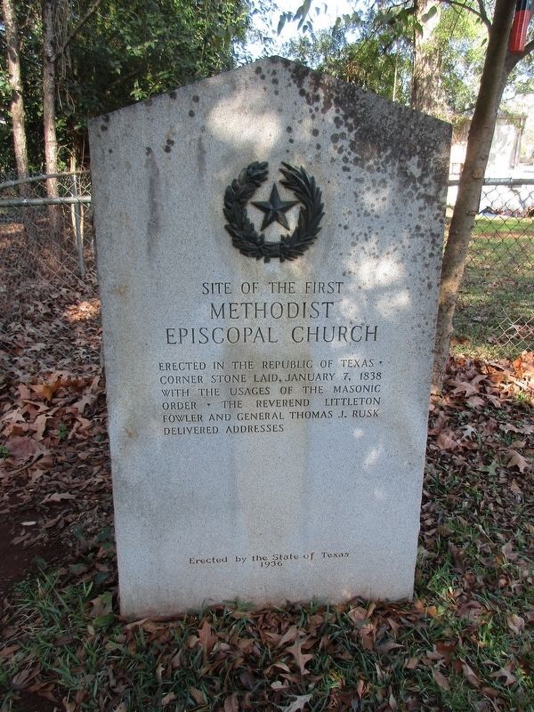 Site of the First Methodist Episcopal Church Marker. Click for full size. Site of the First Methodist Episcopal Church Marker image. Click for full size.