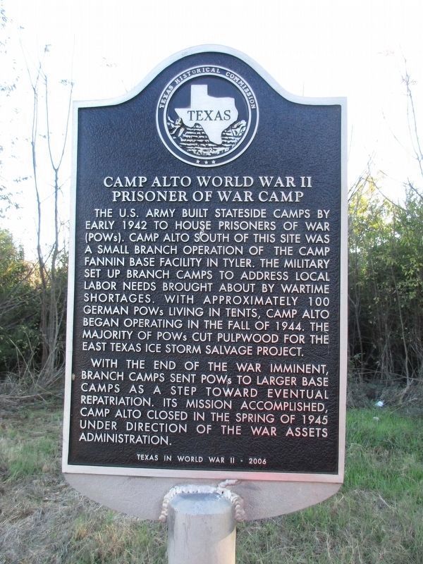 Camp Alto, World War II Prisoner of War Camp Marker image. Click for full size.