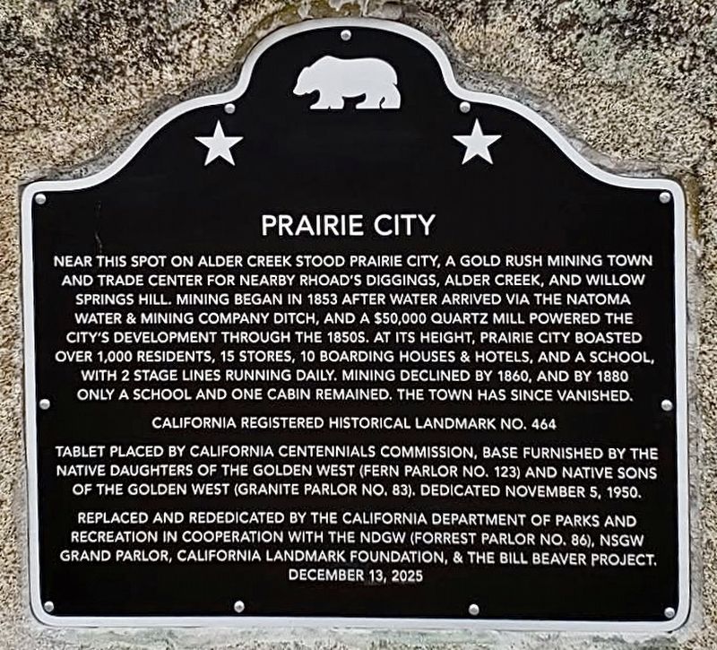 Prairie City Marker. Click for full size. Prairie City Marker image. Click for full size.