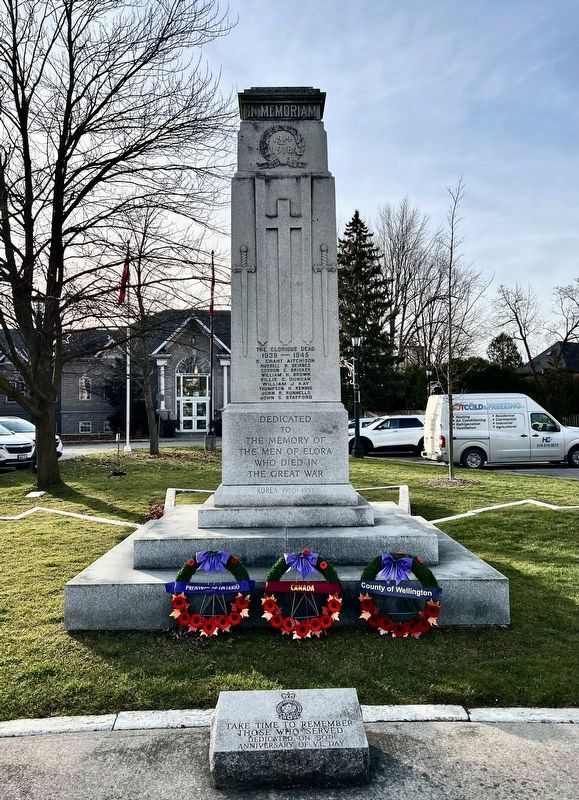 Elora Cenotaph (east side). Click for full size. Elora Cenotaph (east side) image. Click for full size.