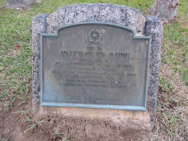 Site of Confederate Gun Factory Marker. Click for full size. Site of Confederate Gun Factory Marker image. Click for full size.