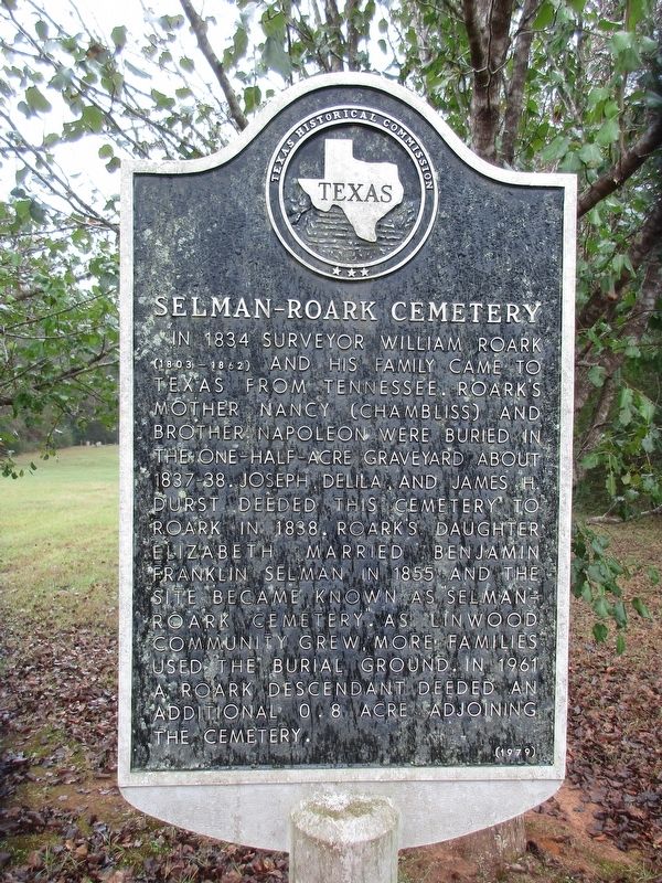 Selman-Roark Cemetery Marker image. Click for full size.