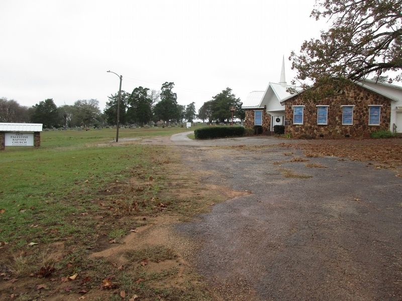 Old Palestine Baptist Church and marker image. Click for full size.