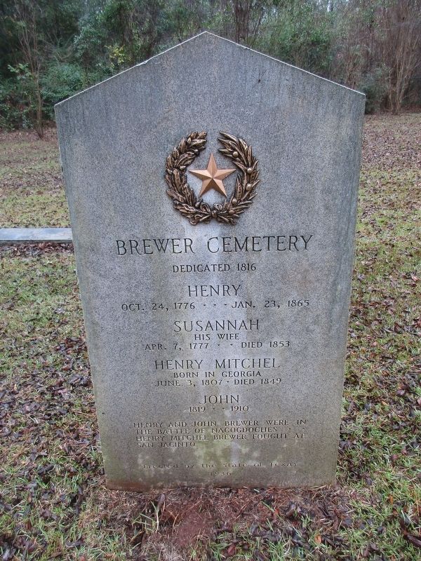 Brewer Cemetery Marker image. Click for full size.