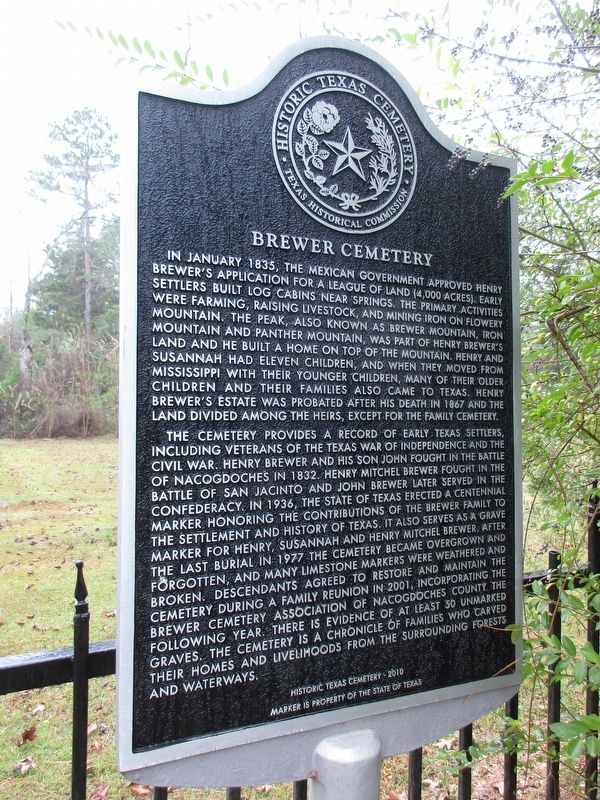Brewer Cemetery Marker image. Click for full size.