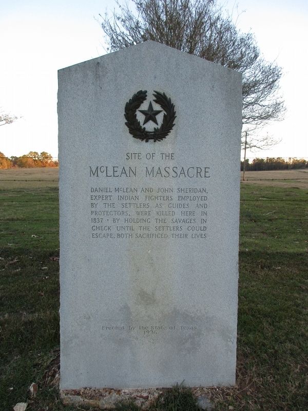 Site of the McClean Massacre Marker image. Click for full size.