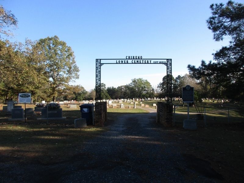 Chireno Lower Cemetery and marker. Click for full size. Chireno Lower Cemetery and marker image. Click for full size.