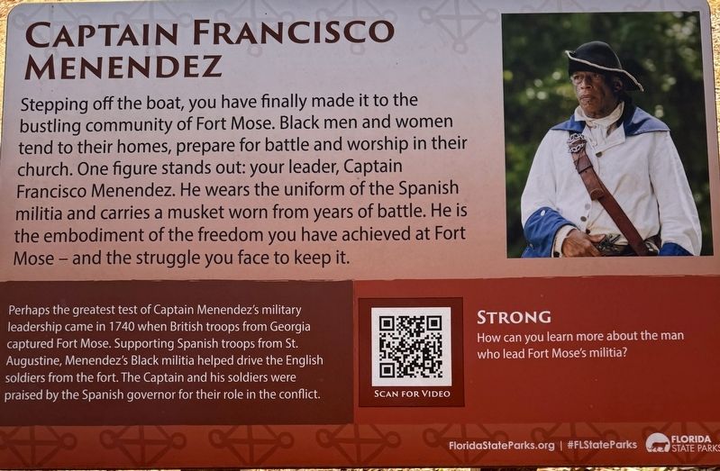 Captain Francisco Menendez Marker. Click for full size. Captain Francisco Menendez Marker image. Click for full size.