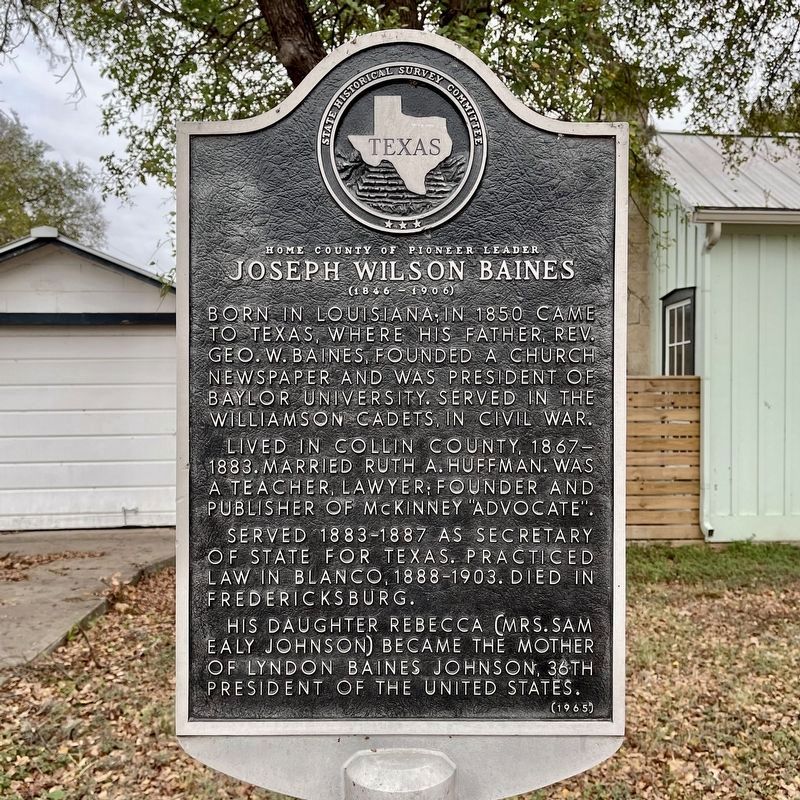Joseph Wilson Baines Marker image. Click for full size.
