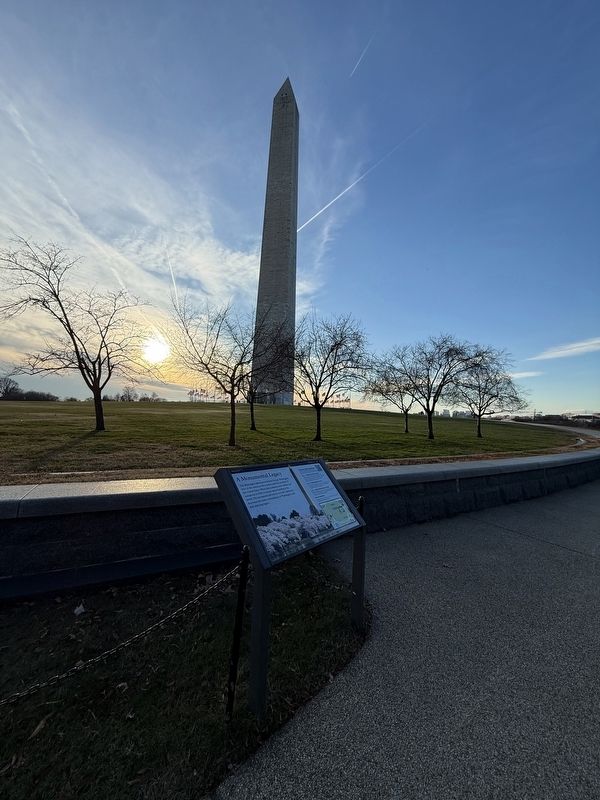 A Monumental Legacy Marker with the Washington Monument visible in the distance. Click for full size. A Monumental Legacy Marker with the Washington Monument visible in the distance image. Click for full size.