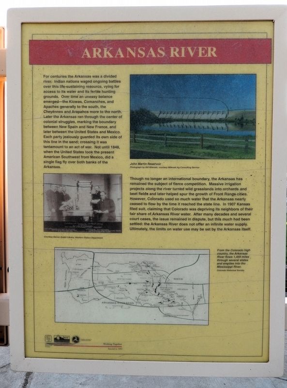 Arkansas River Marker. Click for full size. Arkansas River Marker image. Click for full size.