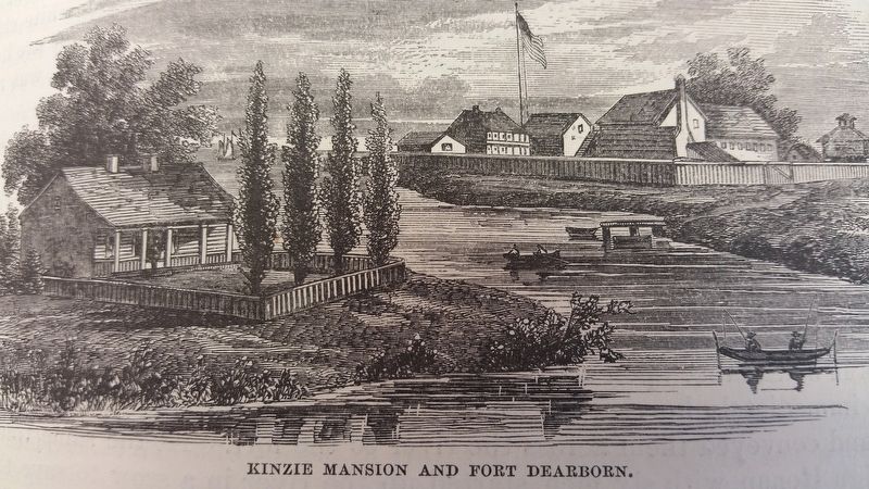 Kinzie Mansion and Fort Dearborn image. Click for full size.