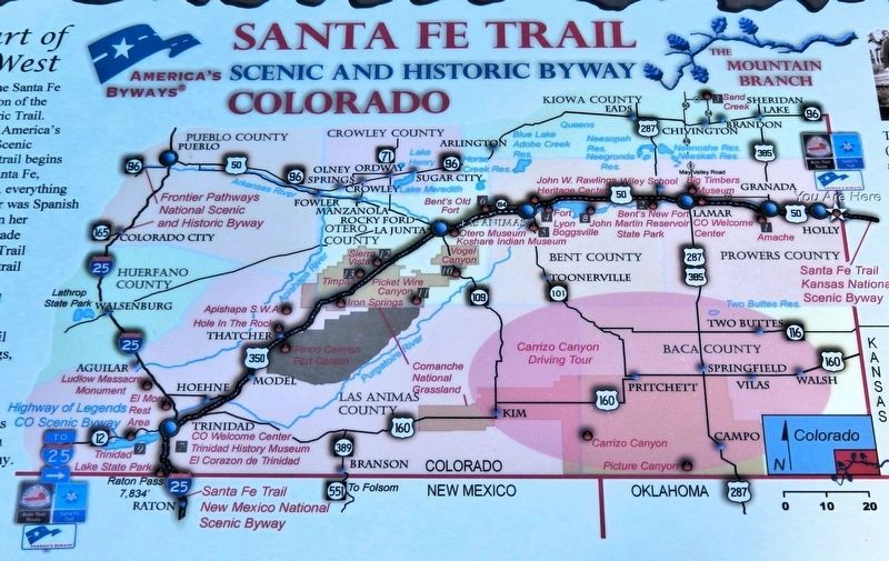 Marker detail: Santa Fe Trail Map image. Click for full size.
