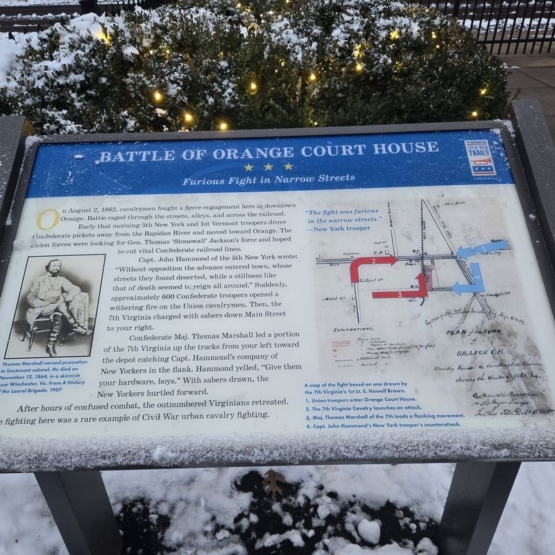 Battle of Orange Court House Marker. Click for full size. Battle of Orange Court House Marker image. Click for full size.