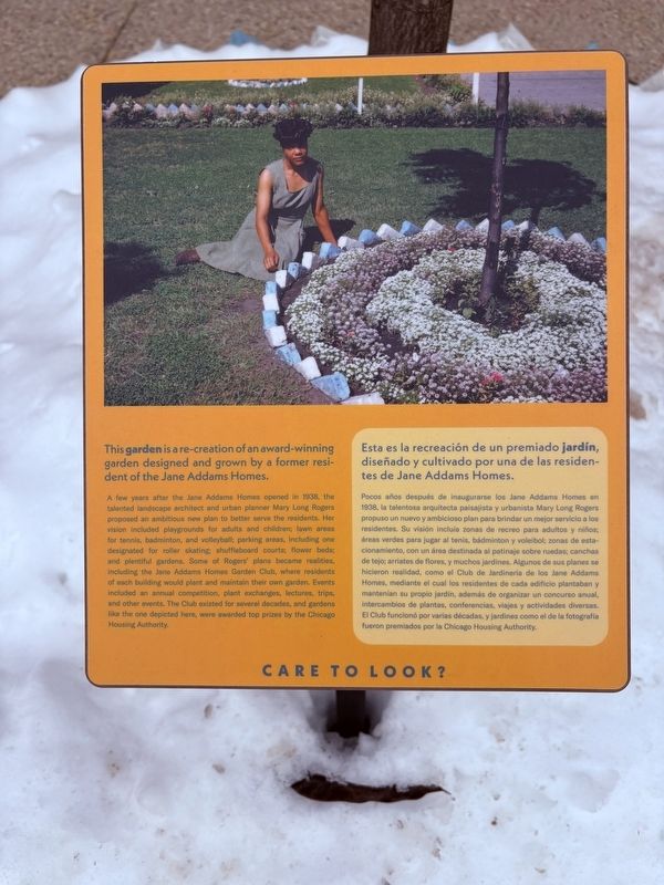 Jane Addams Homes Garden Marker image. Click for full size.