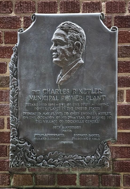 Charles P. Ketler Municipal Power Plant Marker. Click for full size. Charles P. Ketler Municipal Power Plant Marker image. Click for full size.