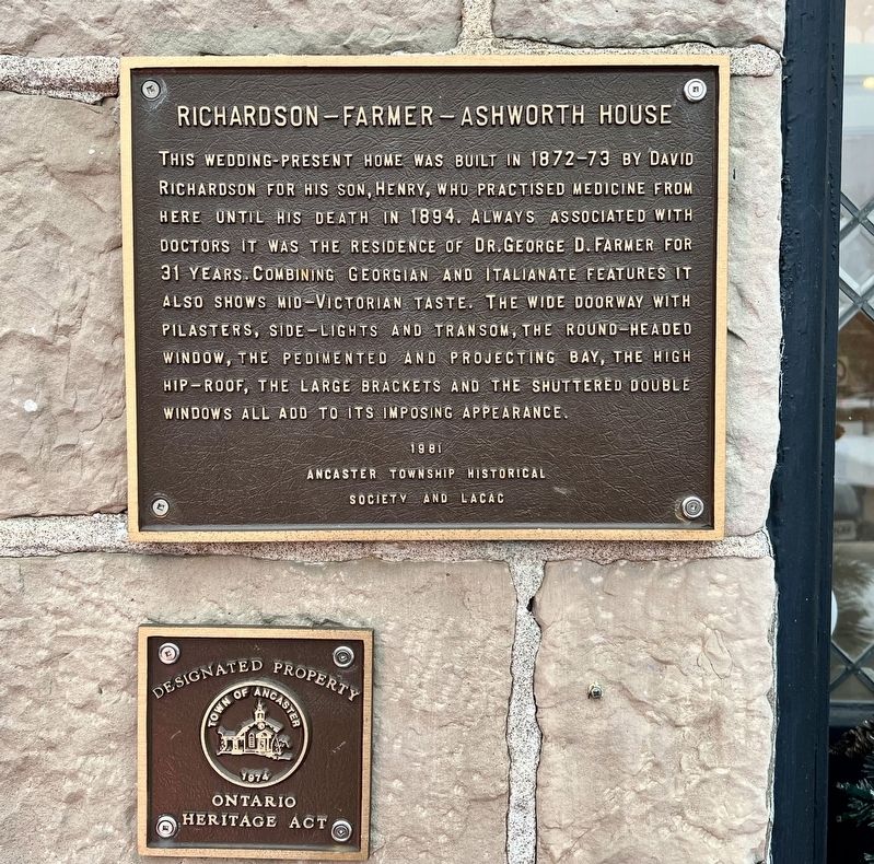 Richardson-Farmer-Ashworth House Marker image. Click for full size.