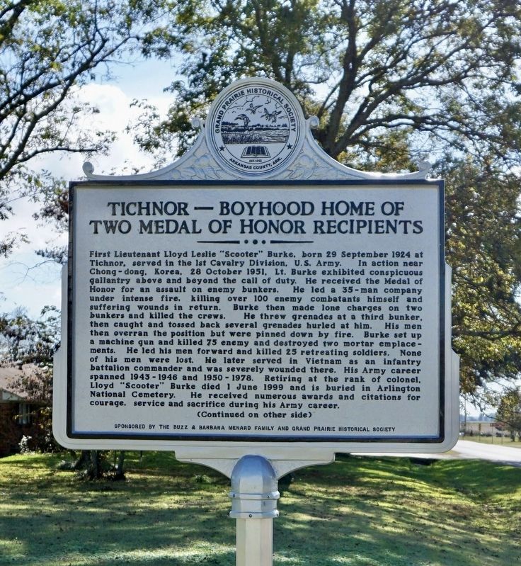 Tichnor - Boyhood Home of Two Medal of Honor Recipients Marker. Click for full size. Tichnor - Boyhood Home of Two Medal of Honor Recipients Marker image. Click for full size.