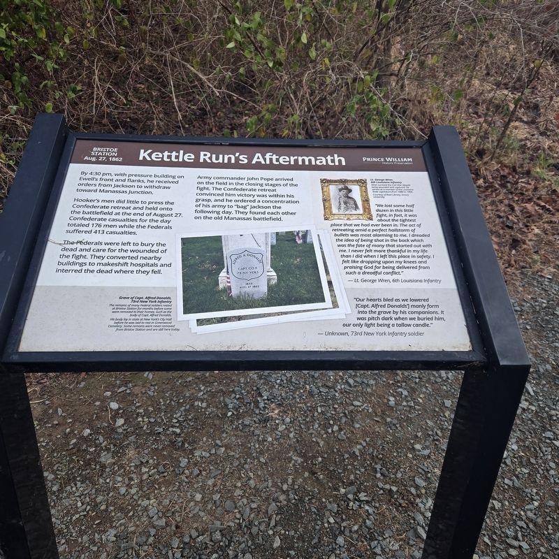 Kettle Run's Aftermath Marker image. Click for full size.