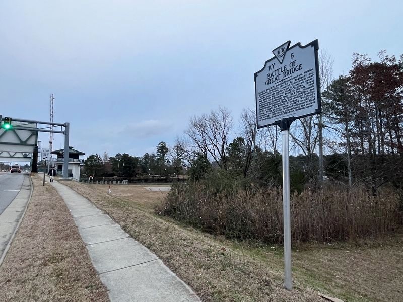 Battle of Great Bridge Marker (just before crossing the bridge) image. Click for full size.
