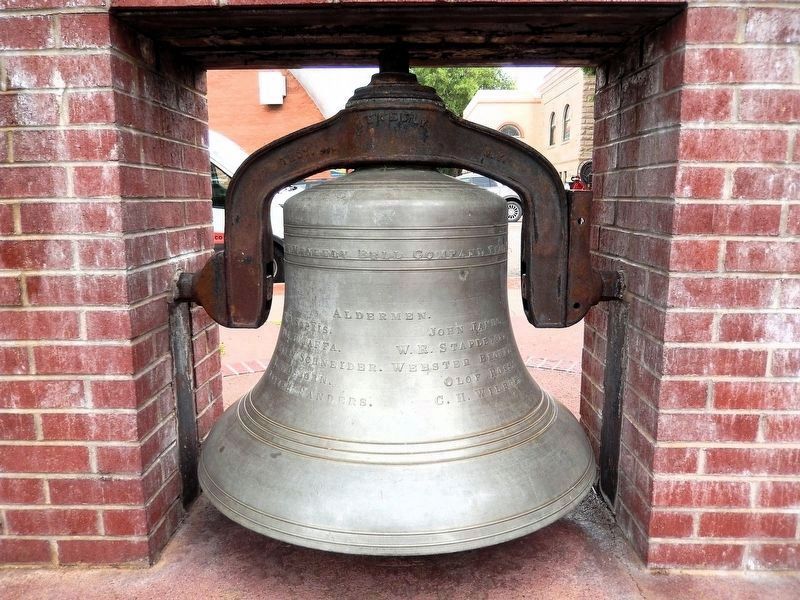 City's First Fire Bell (<i>west side</i>) image. Click for full size.