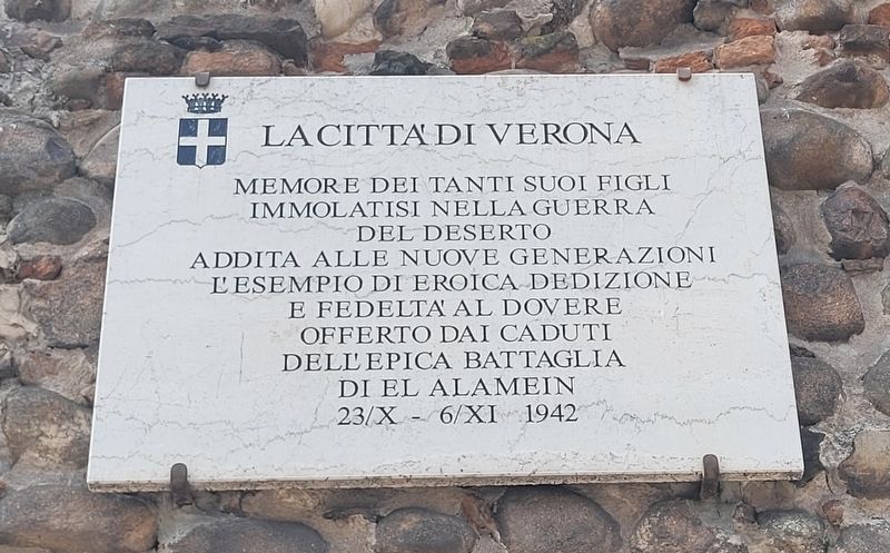 To the Sons of Verona Who Fell at El Alamein Marker image. Click for full size.