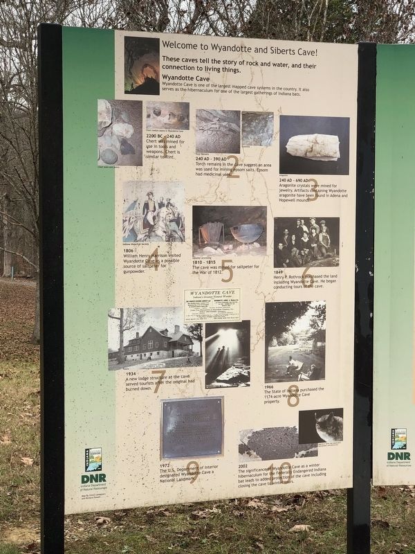 Welcome to Wyandotte and Siberts Cave! Marker image. Click for full size.