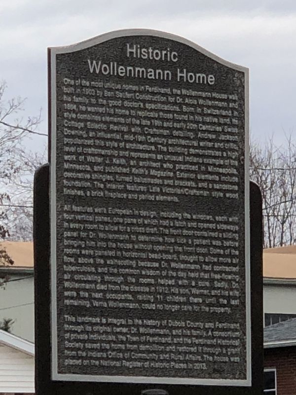 Historic Wollenmann Home Marker. Click for full size. Historic Wollenmann Home Marker image. Click for full size.