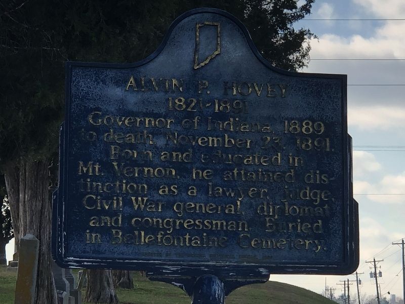 Alvin P. Hovey Marker. Click for full size. Alvin P. Hovey Marker image. Click for full size.