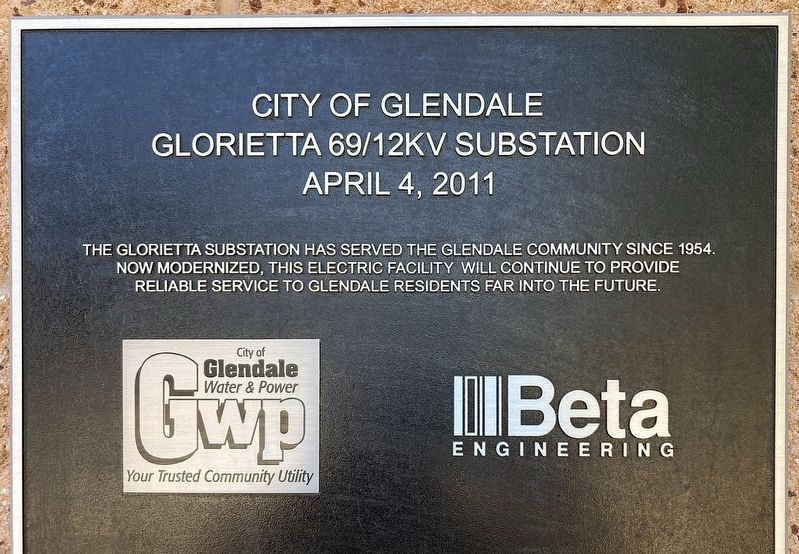 Glorietta Substation Marker image. Click for full size.