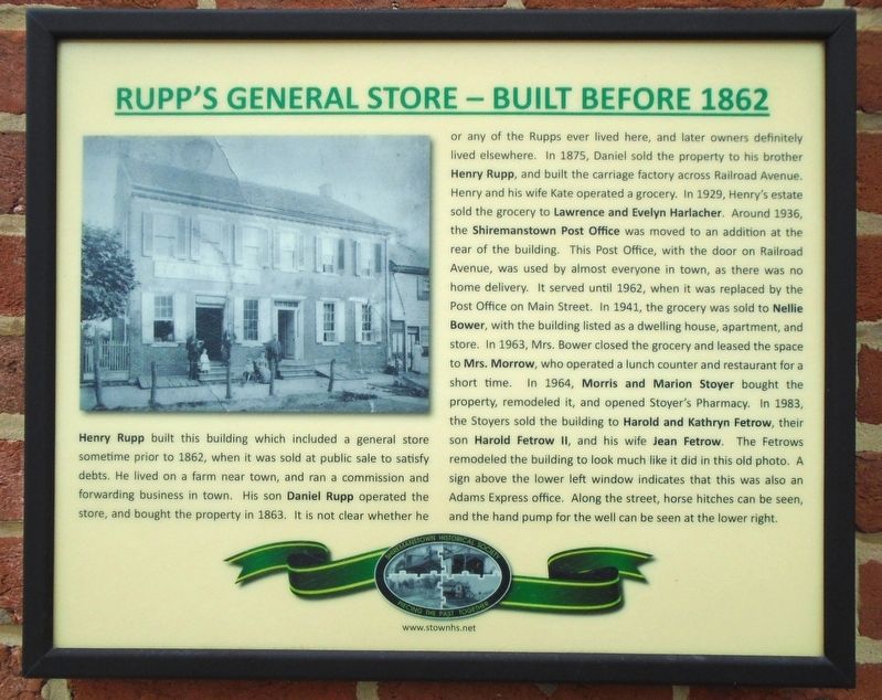 Rupp General Store - Built Before 1862 Marker. Click for full size. Rupp General Store - Built Before 1862 Marker image. Click for full size.