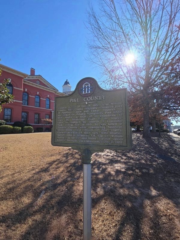 Pike County Marker with the Pike County courthouse in the background. Click for full size. Pike County Marker with the Pike County courthouse in the background image. Click for full size.