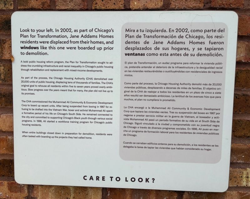 The Demolition of the Jane Addams Homes Marker image. Click for full size.