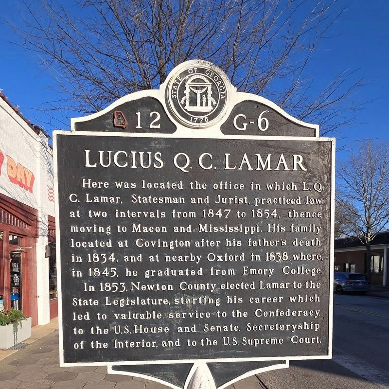 Lucius Q. C. Lamar Marker closeup. Click for full size. Lucius Q. C. Lamar Marker closeup image. Click for full size.