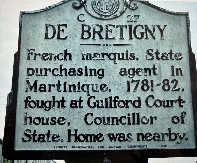 De Bretigny Marker. Click for full size. De Bretigny Marker image. Click for full size.
