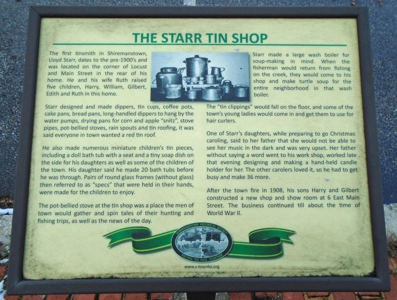 The Starr Tin Shop Marker. Click for full size. The Starr Tin Shop Marker image. Click for full size.