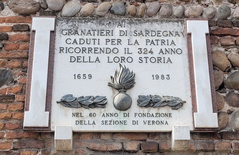 Ai Granatieri di Sardegna caduti per la patria Marker image. Click for full size.