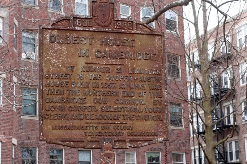Oldest House in Cambridge Marker. Click for full size. Oldest House in Cambridge Marker image. Click for full size.