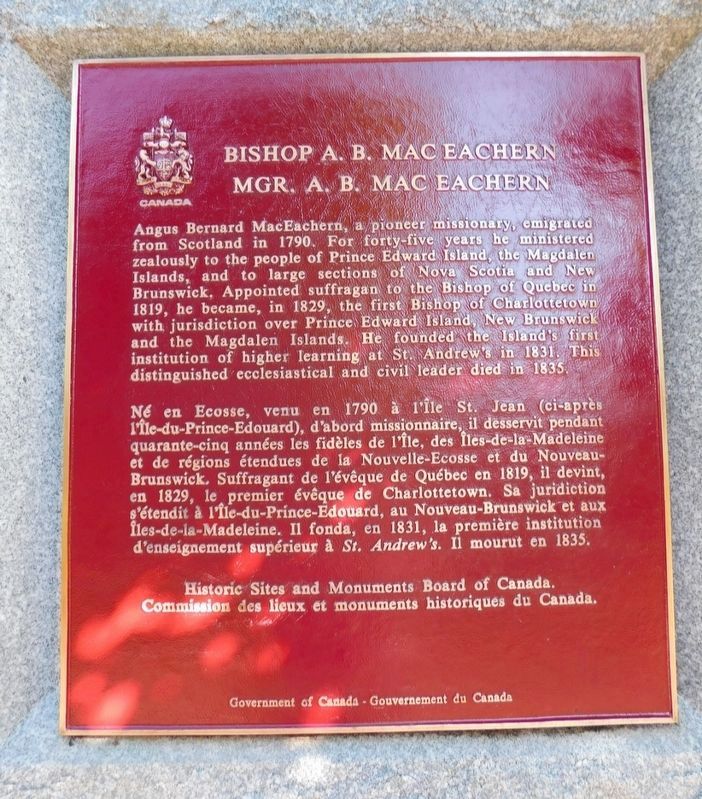 Bishop A. B. Mac Eachern Marker. Click for full size. Bishop A. B. Mac Eachern Marker image. Click for full size.