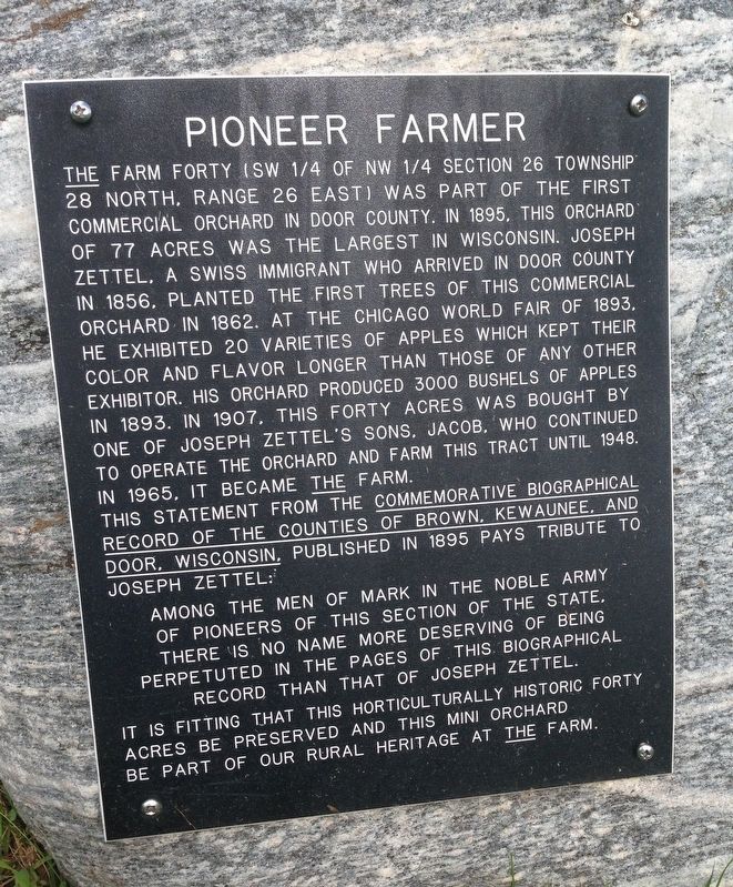Pioneer Farmer Marker image. Click for full size.