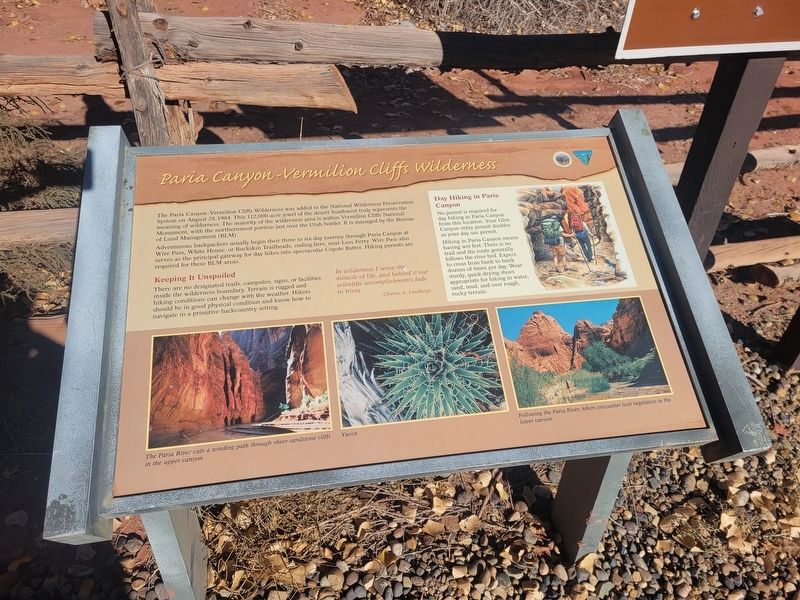 Paria Canyon - Vermillion Cliffs Wilderness Marker image. Click for full size.