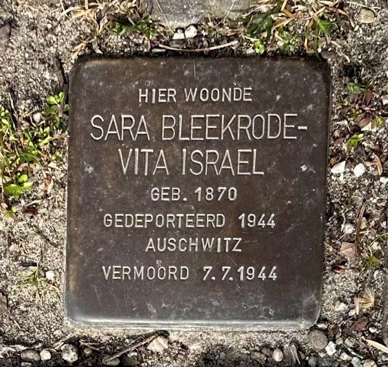 Sara Bleekrode-Vita Israel stolperstein. Click for full size. Sara Bleekrode-Vita Israel stolperstein image. Click for full size.