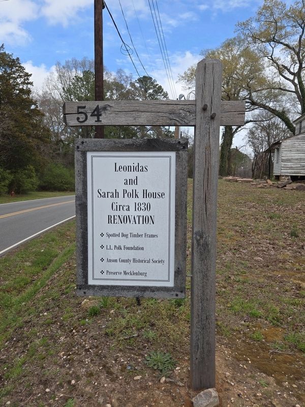 Leonidas and Sarah Polk house renovation sign. Click for full size. Leonidas and Sarah Polk house renovation sign image. Click for full size.