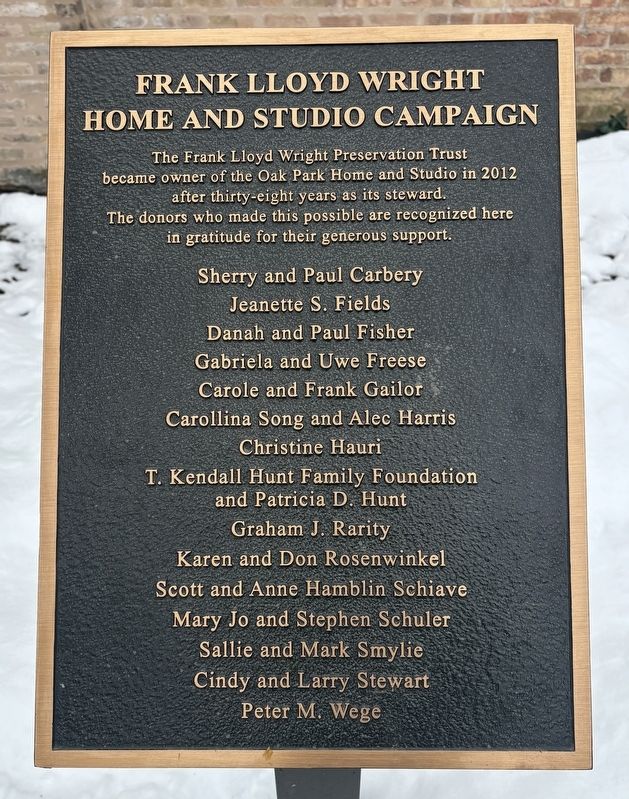 Frank Lloyd Wright Home and Studio Campaign Marker image. Click for full size.