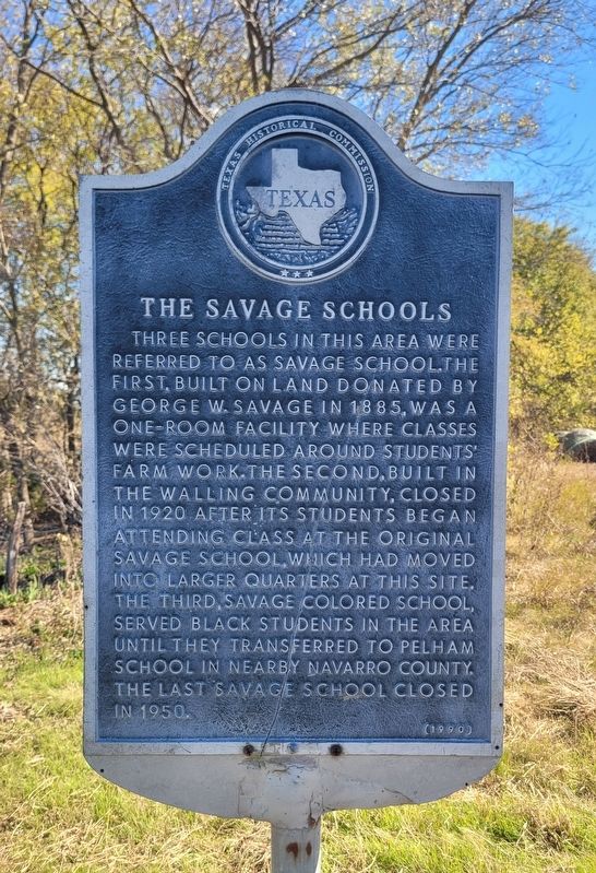The Savage Schools Marker. Click for full size. The Savage Schools Marker image. Click for full size.